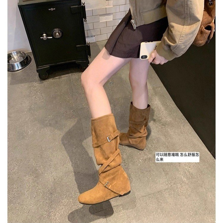 Sock Boot Women - รองเท้าบูททรงอัศวินสำหรับผู้หญิง ปี 2026 สไตล์อังกฤษใหม่ แฟชั่น หนังแท้