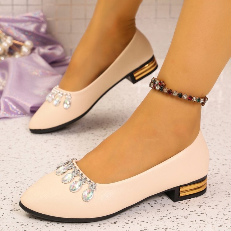 Women'S Shoes Clogs - รองเท้าส้นแบนสำหรับผู้หญิง หัวแหลม รองเท้าบัลเลต์ ไซส์ใหญ่ รองเท้าผ้าใบแฟชั่นแบบสวม รองเท้าลำลองสำหรับผู้หญิง