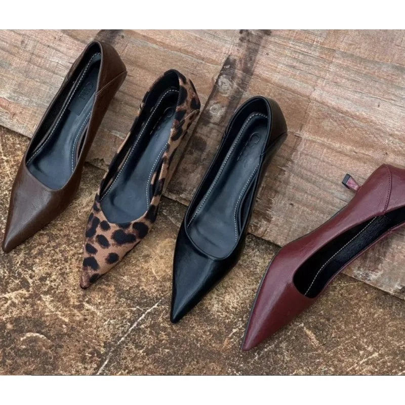 Women'S Shoes Quality - รองเท้าส้นสูงผู้หญิงสุดเซ็กซี่ ปี 2026 สีเบอร์กันดี สีนู้ด รองเท้าส้นเข็มแบบสตริปเปอร์