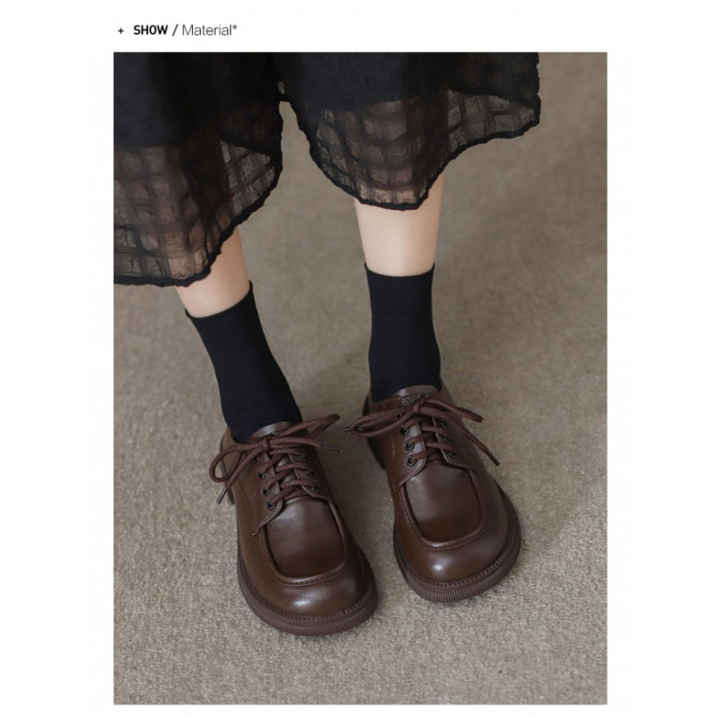 Oxford Lace Up Women - รองเท้าโลฟเฟอร์แบบผูกเชือกและรองเท้าอ็อกซ์ฟอร์ดแบบสวม สไตล์เรโทรอังกฤษ ส้นเตี้ย สำหรับเดินทาง ฤดูใบไม้ผลิ/ฤดูใบไม้ร่วง ปี