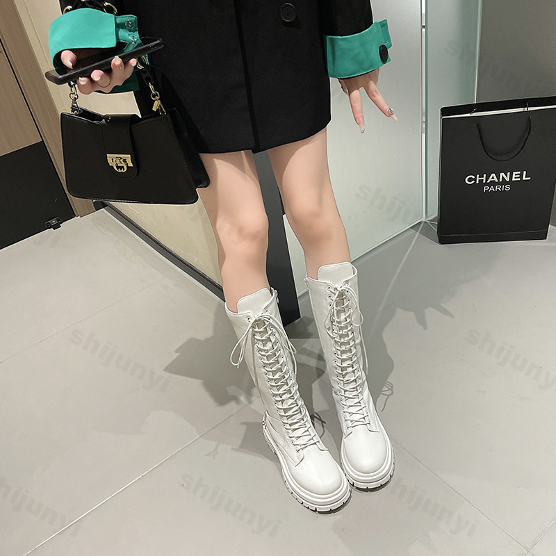 รองเท้าบูทส้นตึกทรงนักรบสำหรับ - Knee High Boots Women บทวิจารณ์และราคา