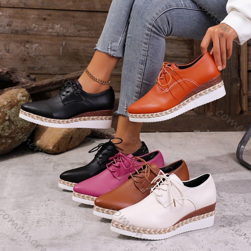 รองเท้าหนังผู้หญิงแบบผูกเชือก  - Oxford Lace Up Women บทวิจารณ์และราคา