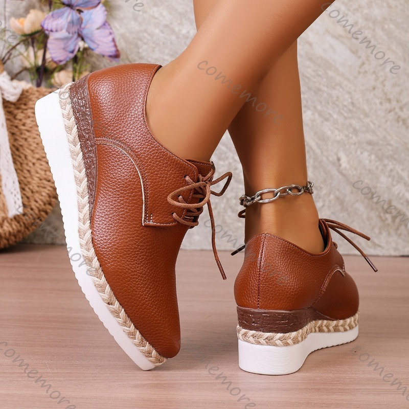รองเท้าหนังผู้หญิงแบบผูกเชือก  - Oxford Lace Up Women บทวิจารณ์และราคา