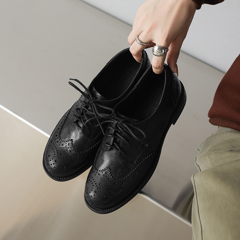 EAGSITY รองเท้าหนังวัวสีน้ำตาล - Oxford Lace Up Women บทวิจารณ์และราคา