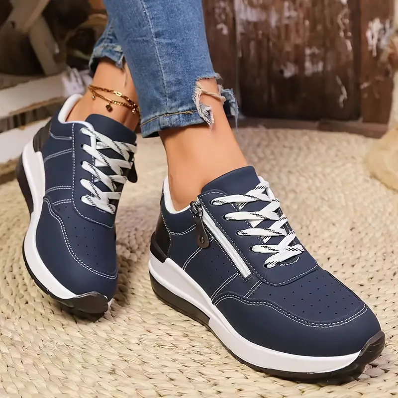 รองเท้าผ้าใบผู้หญิงแบบมีซิปด้า - Oxford Lace Up Women บทวิจารณ์และราคา