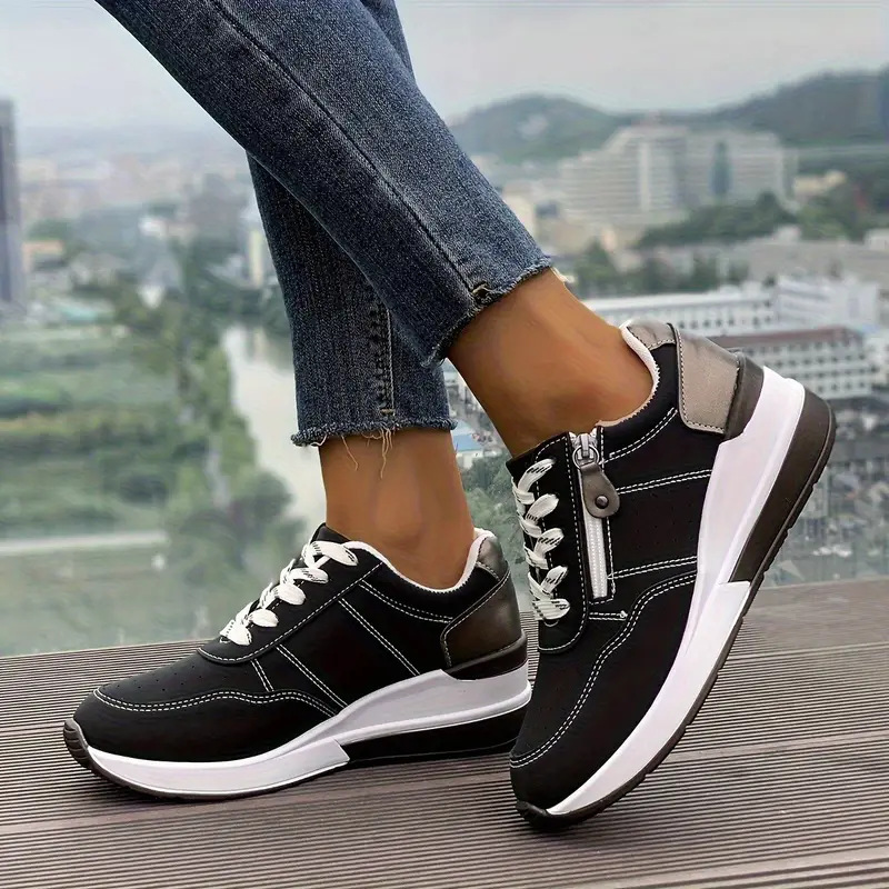 รองเท้าผ้าใบผู้หญิงแบบมีซิปด้า - Oxford Lace Up Women บทวิจารณ์และราคา
