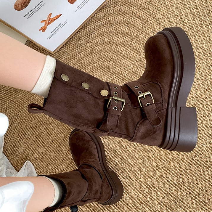 รองเท้าบูทสั้นสไตล์อังกฤษย้อนย - Sock Boot Women บทวิจารณ์และราคา