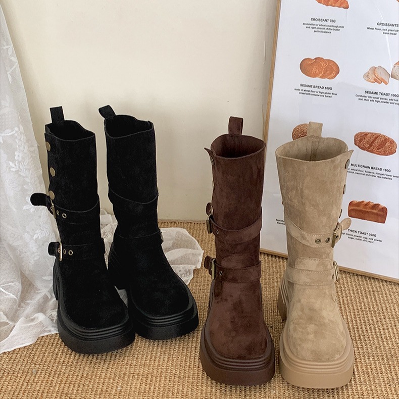 รองเท้าบูทสั้นสไตล์อังกฤษย้อนย - Sock Boot Women บทวิจารณ์และราคา