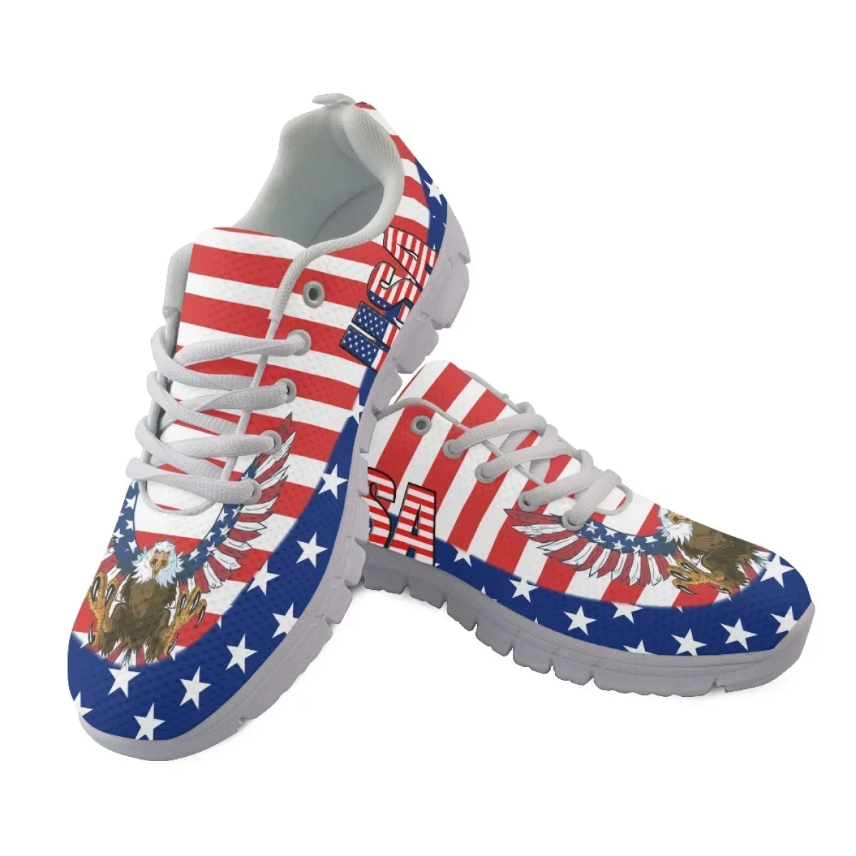 รองเท้าผ้าใบตาข่ายหัวมนลายธงชา - Women Shoes Tennis บทวิจารณ์และราคา
