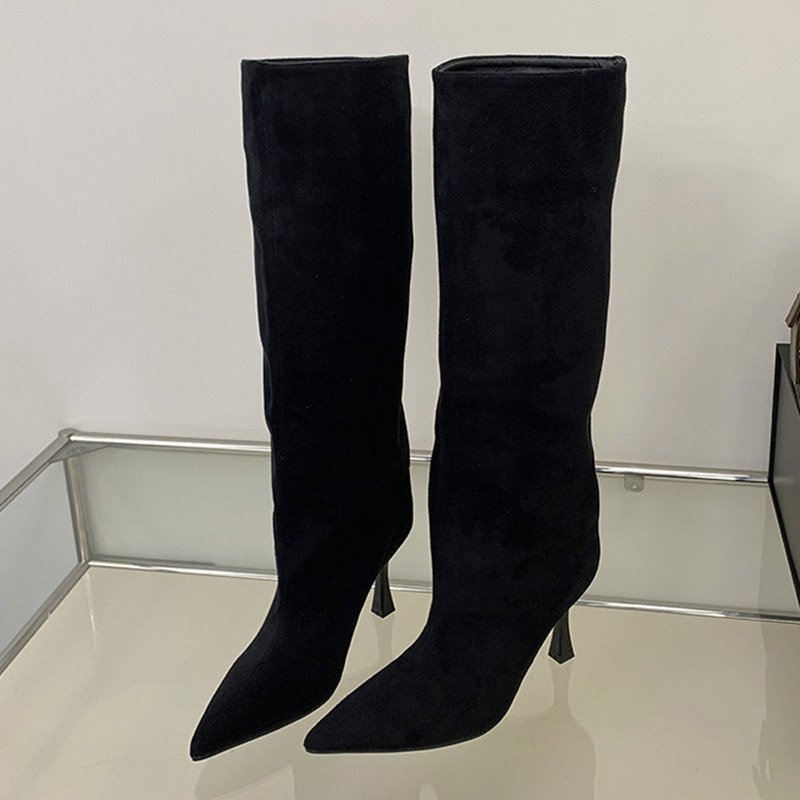 รองเท้าบูทหุ้มเข่าหัวแหลมสไตล์ - Knee High Boots Women บทวิจารณ์และราคา