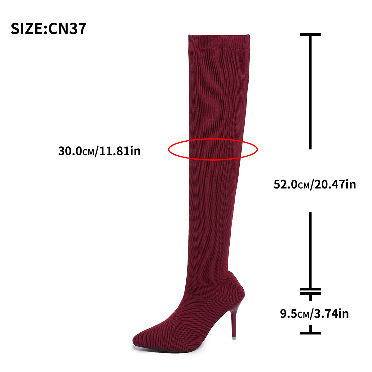 รองเท้าบูทถุงเท้าเหนือเข่าสำหร - Sock Boot Women บทวิจารณ์และราคา