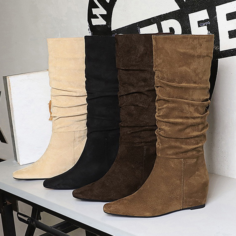 รองเท้าบูทผู้หญิงทรงหัวแหลมแบบ - Knee High Boots Women บทวิจารณ์และราคา