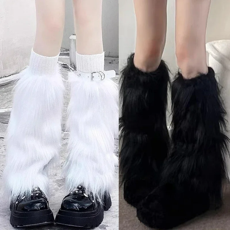 ถุงเท้าบูทหุ้มขาขนเฟอร์เทียมสี - Sock Boot Women บทวิจารณ์และราคา