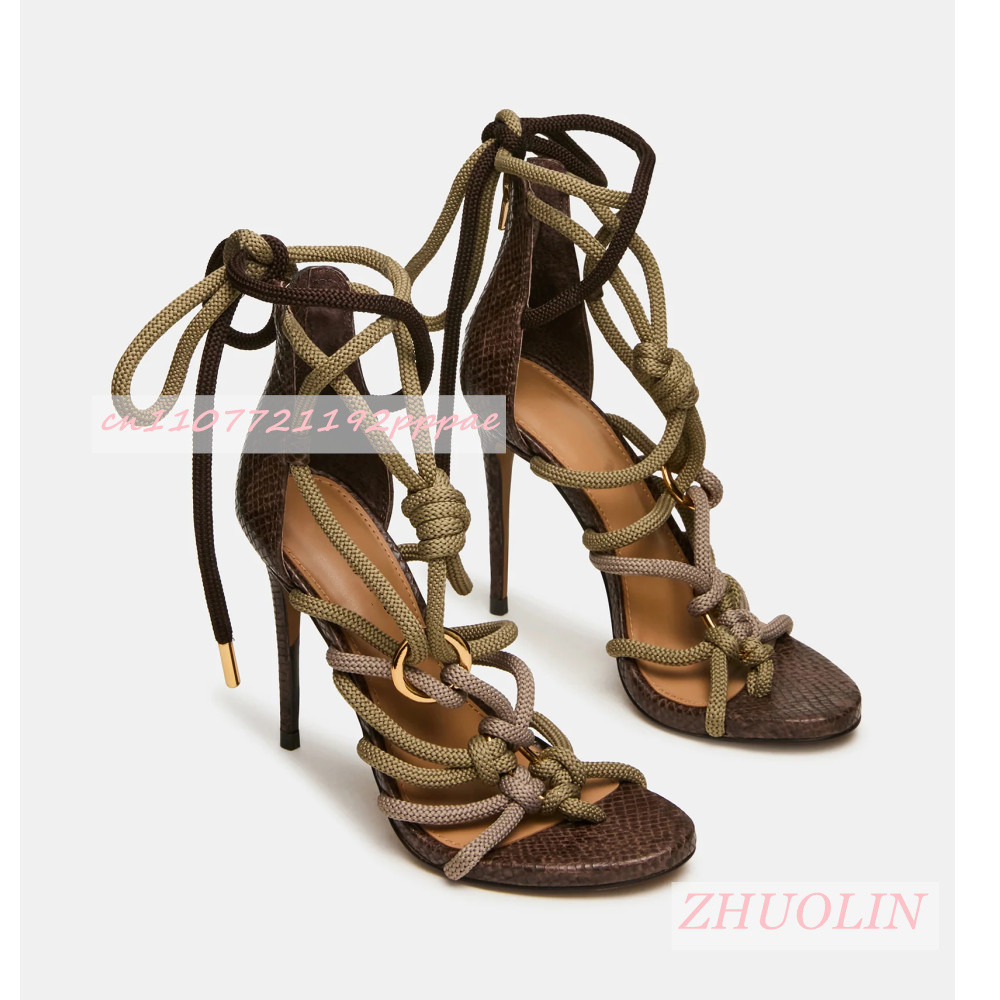 รองเท้าส้นสูงแบบสานไขว้ลายหนัง - Women'S Shoes Quality บทวิจารณ์และราคา