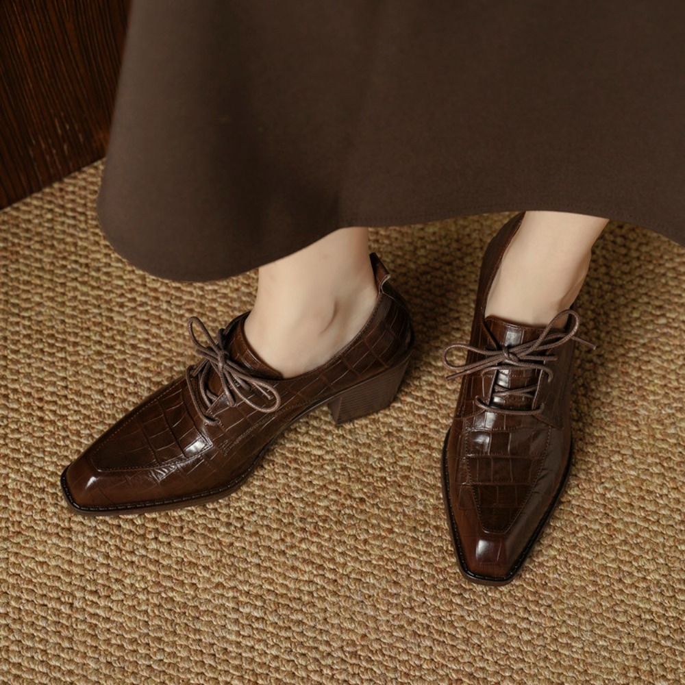 รองเท้าผู้หญิง หนังแท้ คอลเลคช - Oxford Lace Up Women บทวิจารณ์และราคา